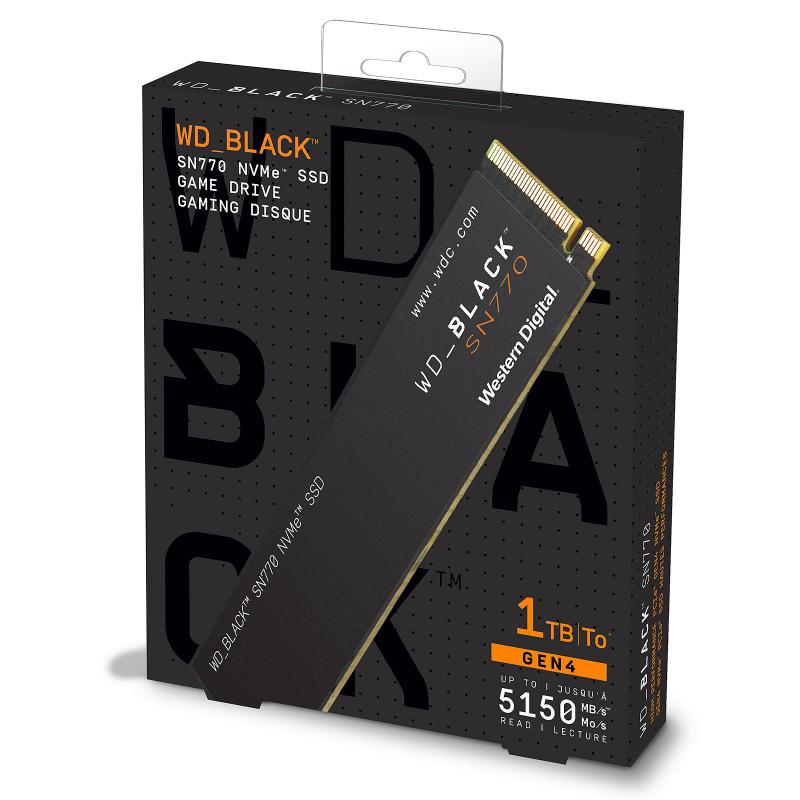 内蔵型SSD M2.SSD (WD-BLACK SN770) 1TB SSD 1TB WD BLACK SN770 M.2 PCIE 4.0 NVMe, M.2 2280, Leitura